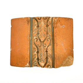 Single Batchelder Arts & Crafts Terracotta Curved Tile