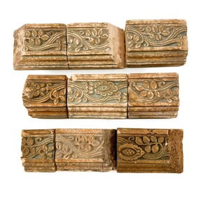 Lot of 9 Batchelder Arts & Crafts Terracotta Tiles