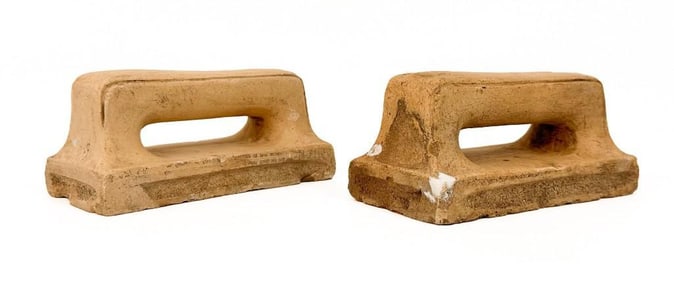 Pair of Batchelder Arts & Crafts Terracotta Tile Handles