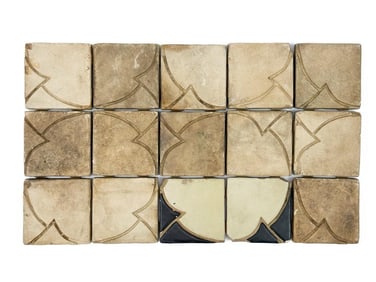 Lot of 15 Batchelder Art Deco Square Tiles