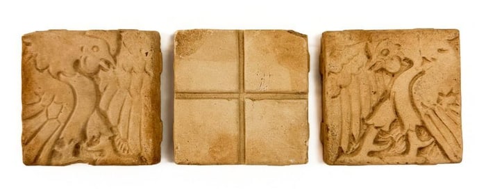 Lot of 3 Batchelder Arts & Crafts Terracotta Tiles