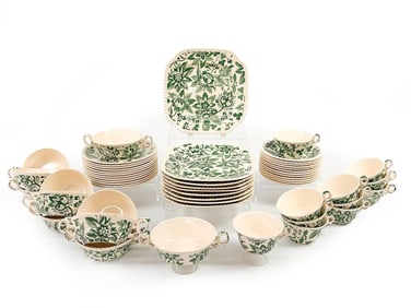 55 Pc Set Copeland Spode Green Garland Dinnerware Set