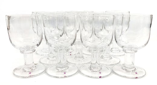 Lot of 11 Simon Pearce Crystal Essex Goblets