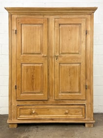 Large Antique Pine Armoire w/ Drawer