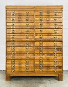 Brown Morse Modular Oak Flat File Cabinet