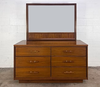 Cavalier Corporation 1256 Midcentury Modern 6 Drawer Dresser w/ Mirror
