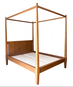 Holly Hunt Studios Canopy Oak Queen Size Bed Frame