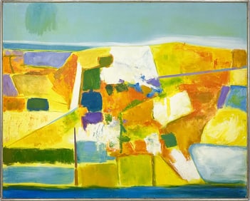 Artist Unknown Large Abstract Painting on Canvas