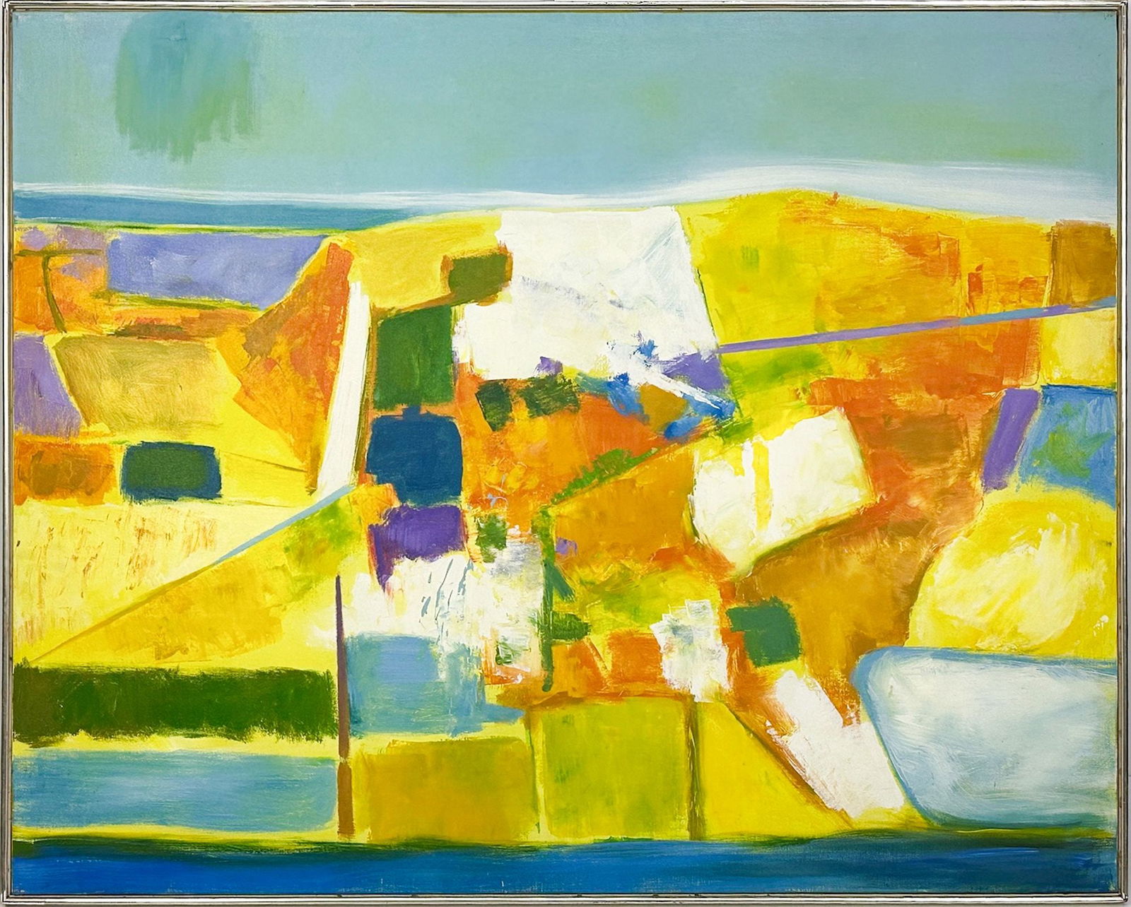 Artist Unknown Large Abstract Painting on Canvas (1 of 5)