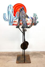 Frederick Prescott (b. 1949) Kinetic Sculpture Desert Scene