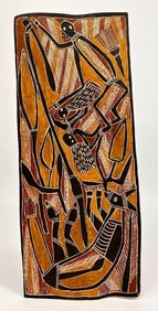 Mick Magani (1920-1984) Aboriginal Painting on Eucalyptus Bark