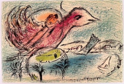 After Marc Chagall (1887-1985) Color Lithograph on Paper, La Baie, 1962
