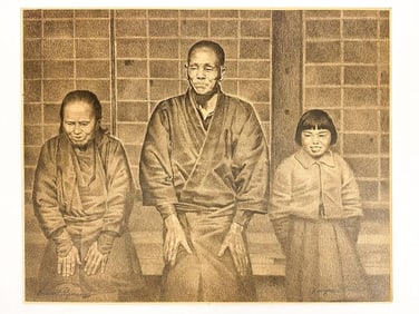 Herbert Ryman (1910-1989) Graphite on Paper, Kamizawa Family
