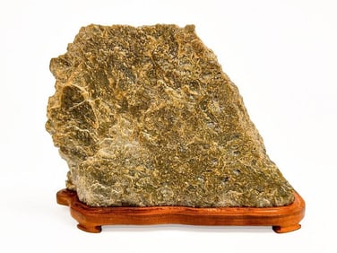 Chinese Scholar's Stone on Wooden Stand