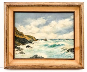 Henry Ketting Olivier (1924-2004) Oil on Canvas, California Coastal Scene, 1983
