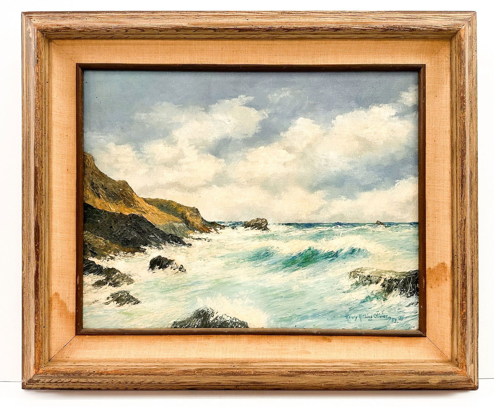 Henry Ketting Olivier (1924-2004) Oil on Canvas, California Coastal Scene, 1983 (1 of 5)