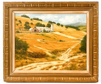 Henry Ketting Olivier (1924-2004) Oil on Canvas, Lompoc Barn, 1988