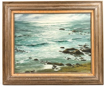 Henry Ketting Olivier (1924-2004) Oil on Canvas, Cambria, Central Coast of California, 1982