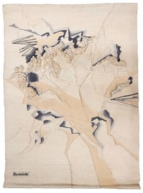 Jacques Brachet (France, 1928-2024) Wool Midcentury Fiber Art Tapestry, Virginale