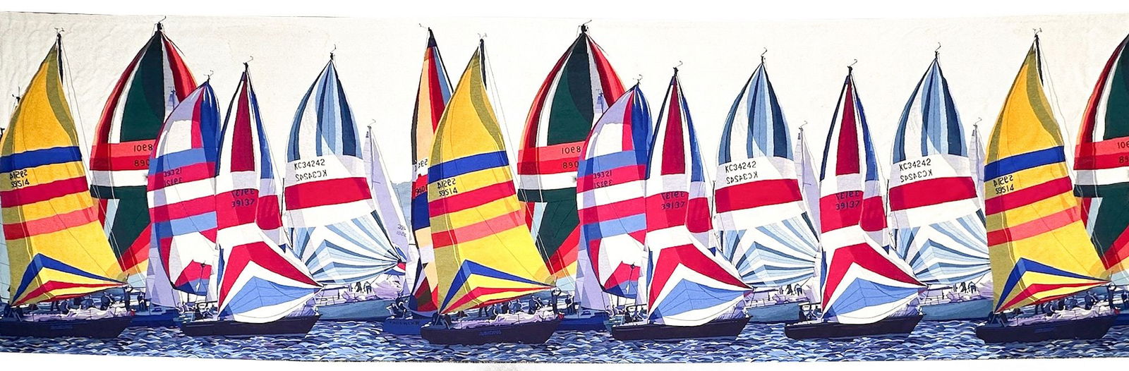 8’ x 28’ Large Midcentury Sailboat Tapestry (1 of 8)