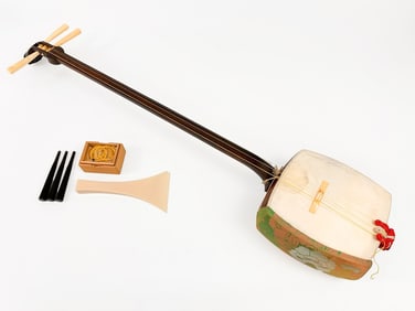 Antique Japanese Shamisen with Hard Case