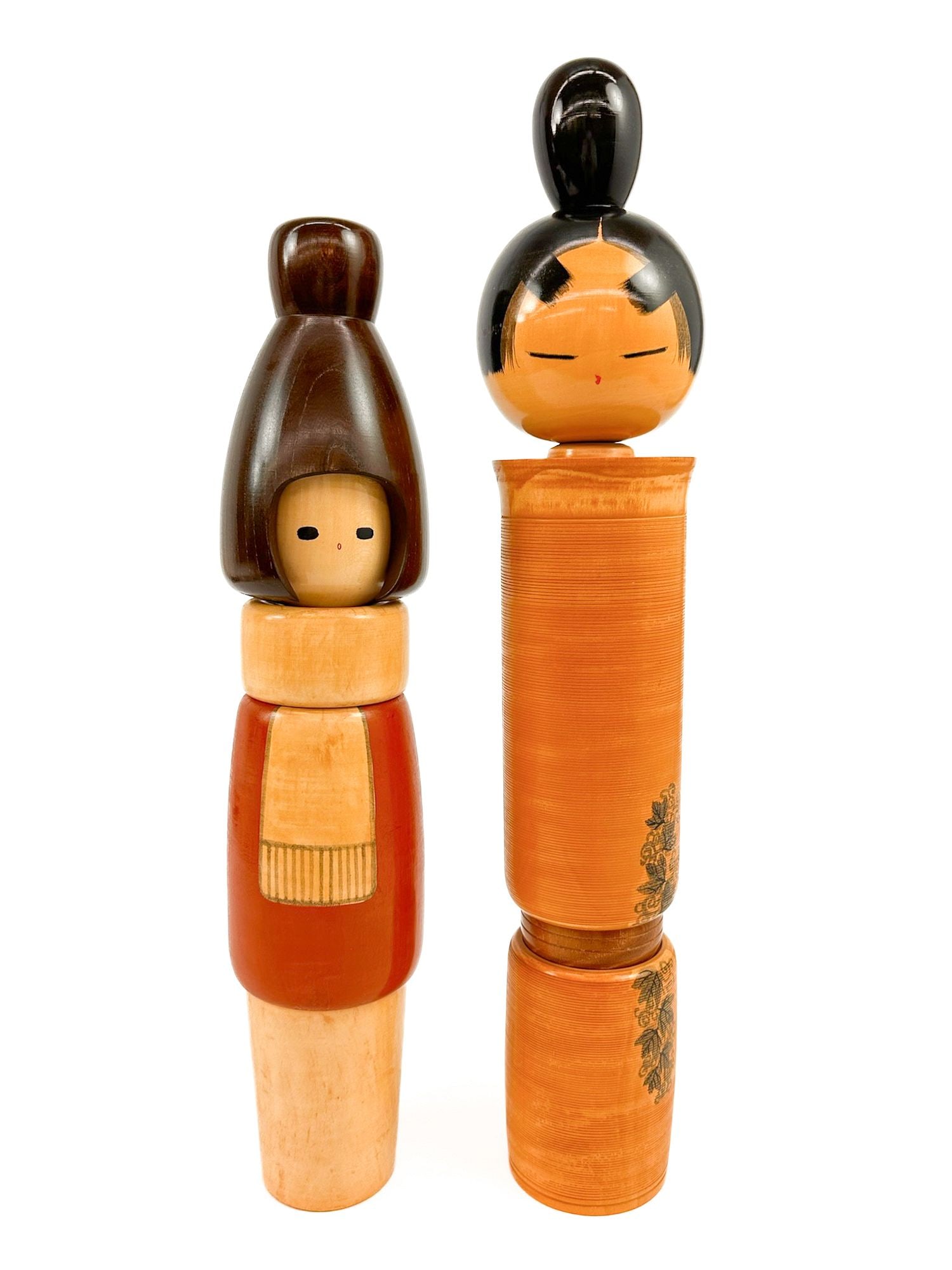 Lot of 2 Large Vintage Japanese Sato Suigai Sosaku Kokeshi Dolls (1 of 5)