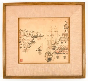 Unknown Artist, Watercolor on Paper, San Pedro, California