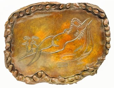 Ruben Nakian (1897-1986) Bronze Plaque, Nymph and Goat