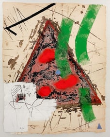 Perrotte Lionel (1949-2020) Mixed Media on Paper, Untitled Composition