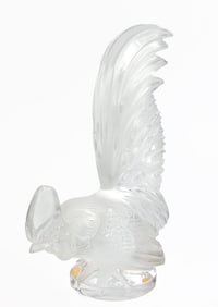 Lalique Crystal Coq Nain Rooster Sculpture