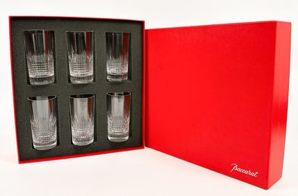 Box Set of Six Baccarat Nancy Crystal Highball Glasses