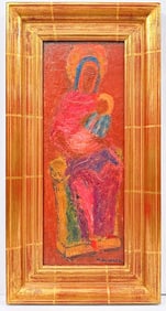 Mabel Alvarez (1891-1985) Oil on Canvas Board, Madonna