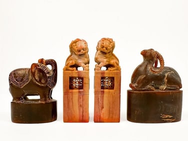 Lot of 4 Chinese Carved Seals