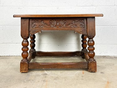 English Jacobean Style Oak Side Table