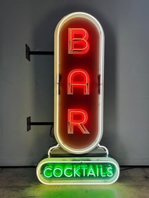 BAR COCKTAILS Vintage Repro Neon Sign