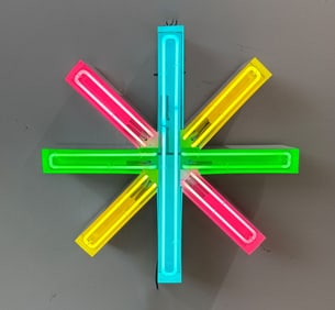 Animated Star Asterisk Vintage Inspired Neon Sign