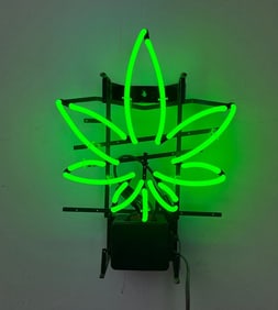 Marijuana Leaf Vintage Inspired Neon Sign