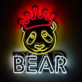 BEAR Panda King Neon Sign