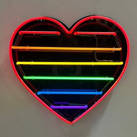 Heart Pride Rainbow Neon Sign