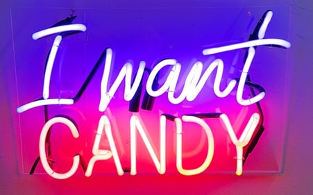 I WANT CANDY Neon Sign