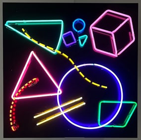 80's Abstract Geometric Art Neon Sign