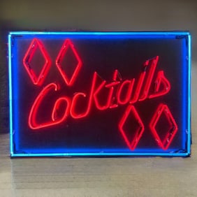 COCKTAILS Vintage Repro Neon Sign