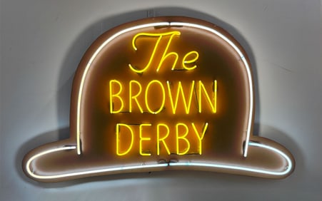 THE BROWN DERBY Vintage Repro Neon Sign