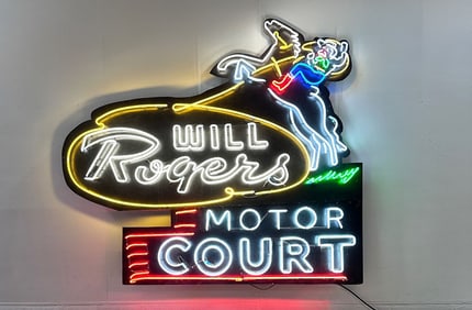 WILL ROGERS MOTOR COURT Route 66 Vintage Repro Neon Sign