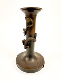 Antique Japanese Bronze Vase with Dragon