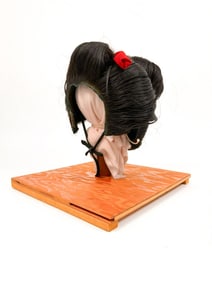 Vintage Japanese Katsura Geisha Wig with Case