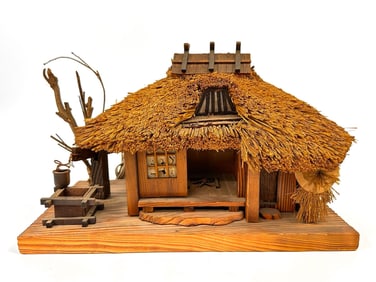 Vintage Japanese Minka Miniature Wooden Folk Art House