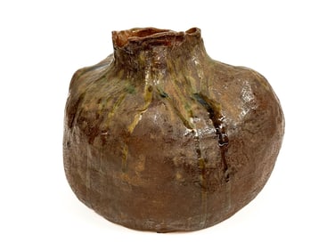 India Webster Glazed Ceramic Pomegranate Vase, c. 1970