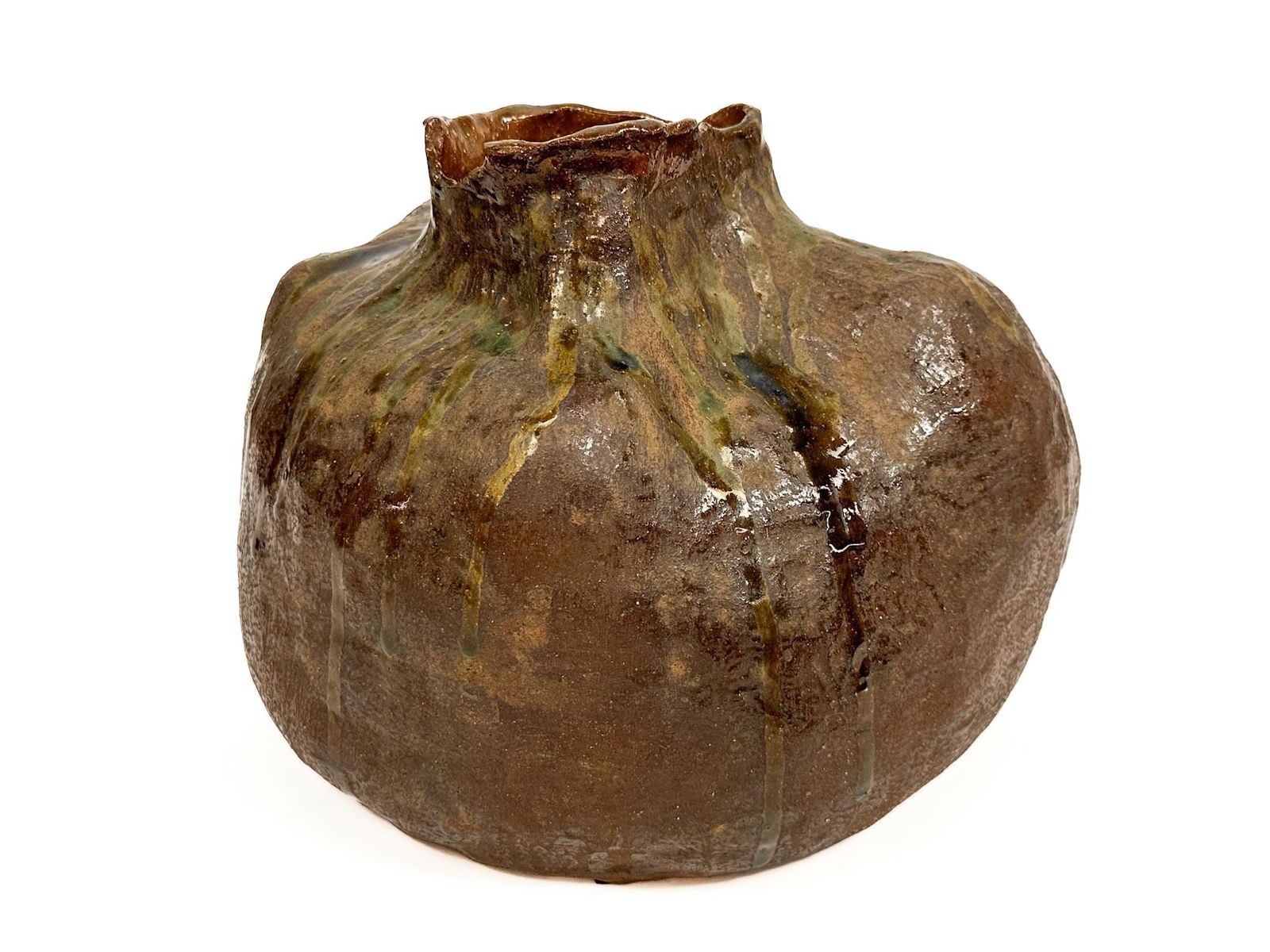 India Webster Glazed Ceramic Pomegranate Vase, c. 1970 (1 of 8)