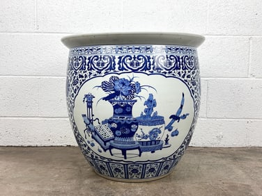 Chinese Blue White Ceramic Jardiniere Planter Pot